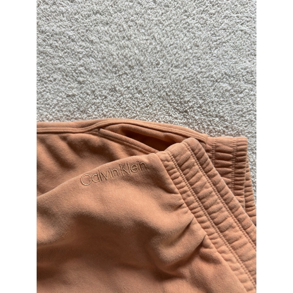 Calvin Klein Women's Large Peach Fleece Activewear Casual Shorts Like New